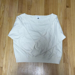 Women's American Eagle Cream Boat Neck Sweatshirt M SKU644